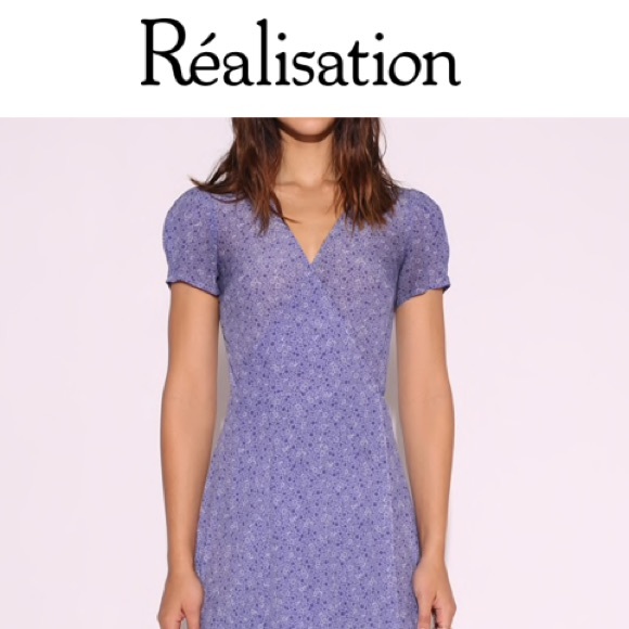 Realisation Purple Wrap Mini Dress S - Picture 1 of 11